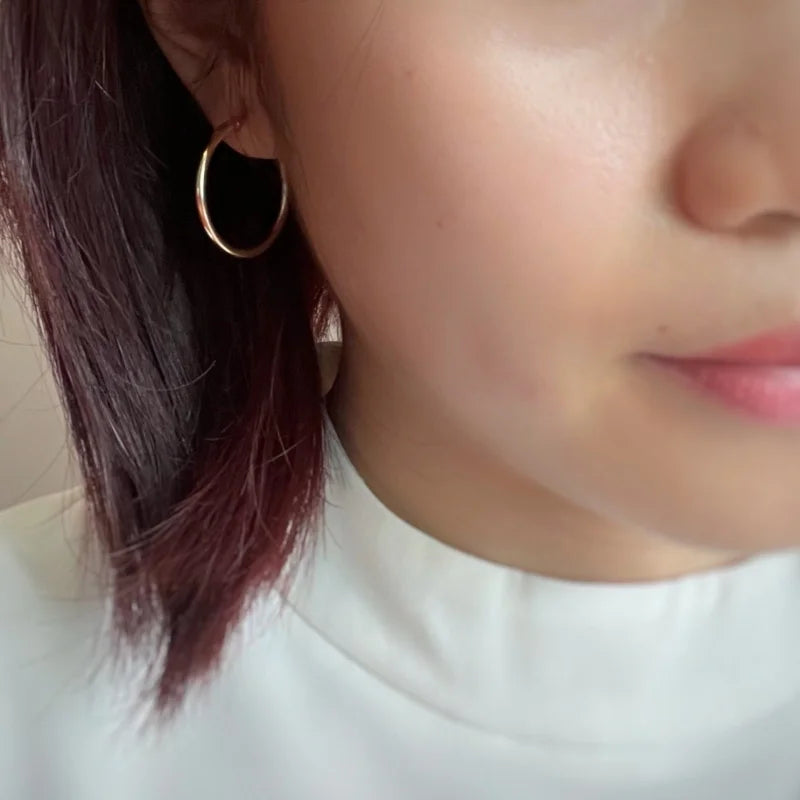 Everyday Hoops (S XL 3 Colours) | Lady Estere Jewellery | Worldwide Shipping 14K 18K Solid Gold Lab Grown Diamond Moissanite White Yellow