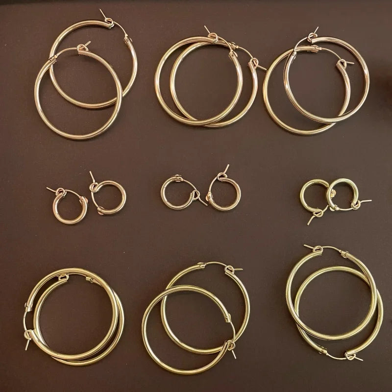 Everyday Hoops (S-XL 3 Colours) | Lady Estere Jewellery | Worldwide Shipping 14K 18K Solid Gold Lab-Grown Diamond Moissanite White Yellow