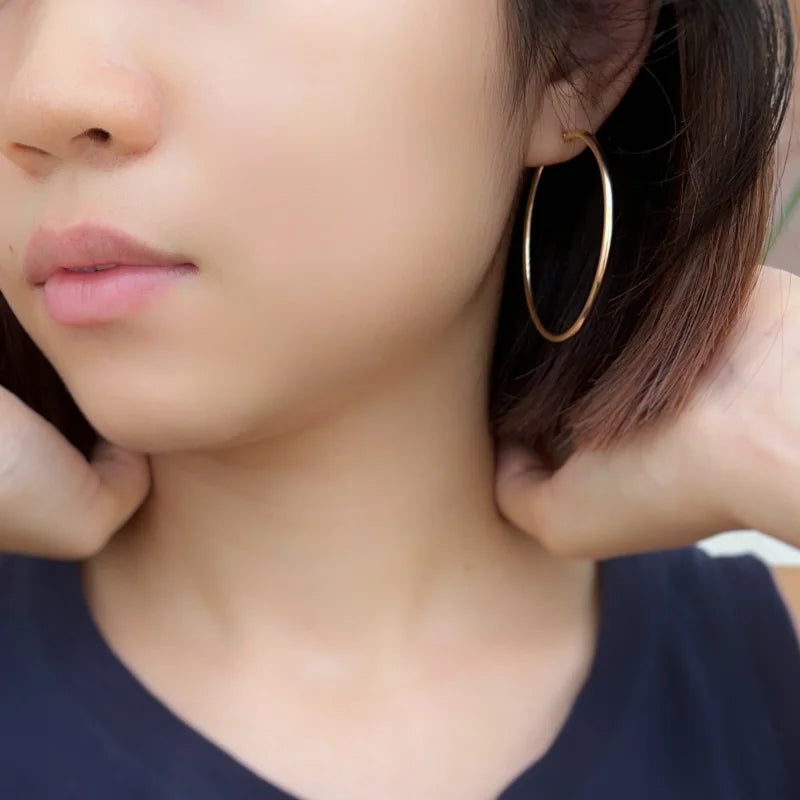 Everyday Hoops (S-XL 3 Colours) | Lady Estere Jewellery | Worldwide Shipping 14K 18K Solid Gold Lab-Grown Diamond Moissanite White Yellow