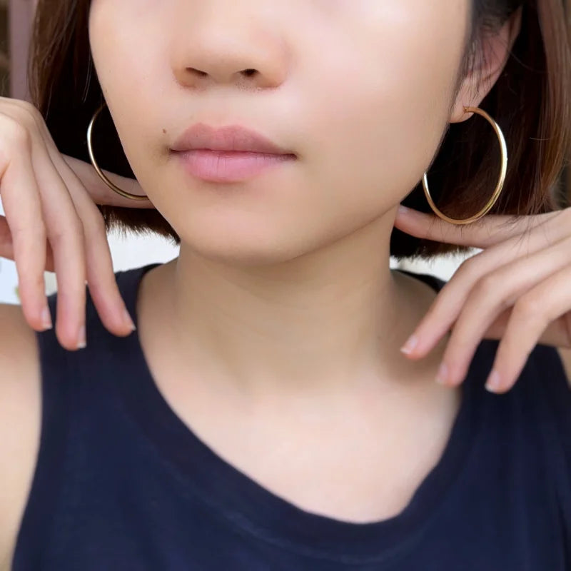 Everyday Hoops (S-XL 3 Colours) | Lady Estere Jewellery | Worldwide Shipping 14K 18K Solid Gold Lab-Grown Diamond Moissanite White Yellow