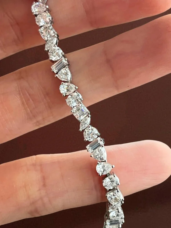 Festival | 11ct Fancy Mixed Cut Tennis Bracelet (Solid gold) | Lady Estere Jewellery 14K 18K Solid Gold Lab Grown Diamond Moissanite White