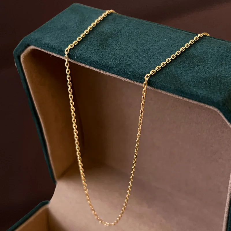 Fine Cartier Chains | Diamond Cut Anchor Necklace (solid gold) | Lady Estere Jewellery 14K 18K Solid Gold Lab-Grown Moissanite White Yellow