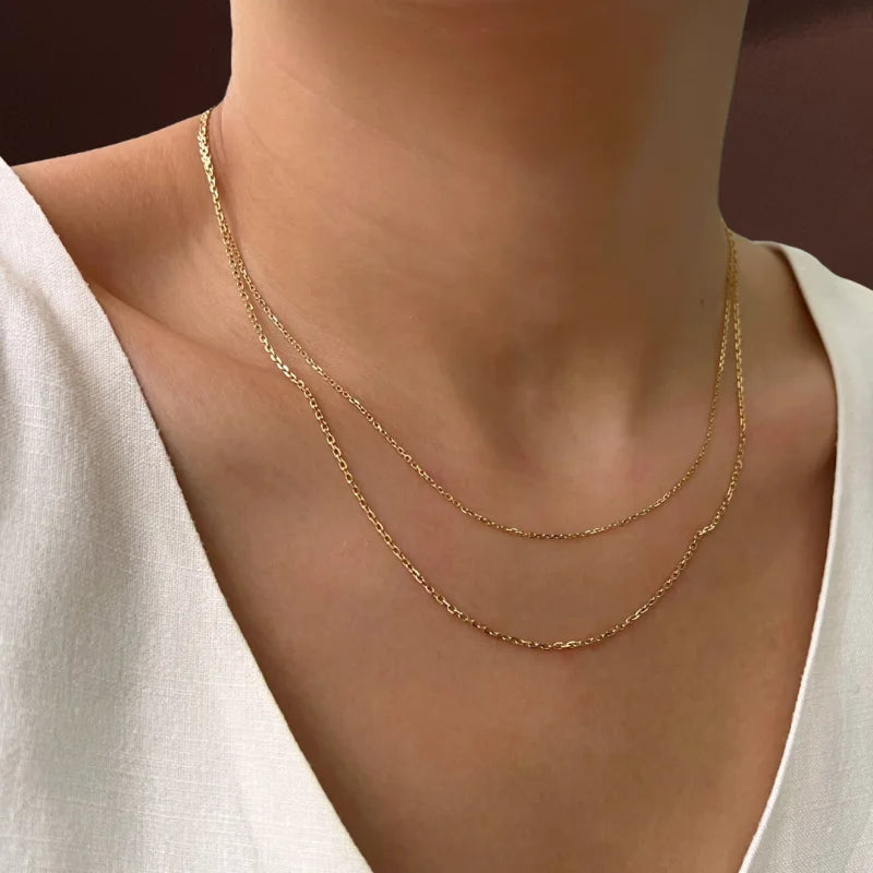 Fine Cartier Chains | Diamond Cut Anchor Necklace (solid gold) | Lady Estere Jewellery 14K 18K Solid Gold Lab-Grown Moissanite White Yellow