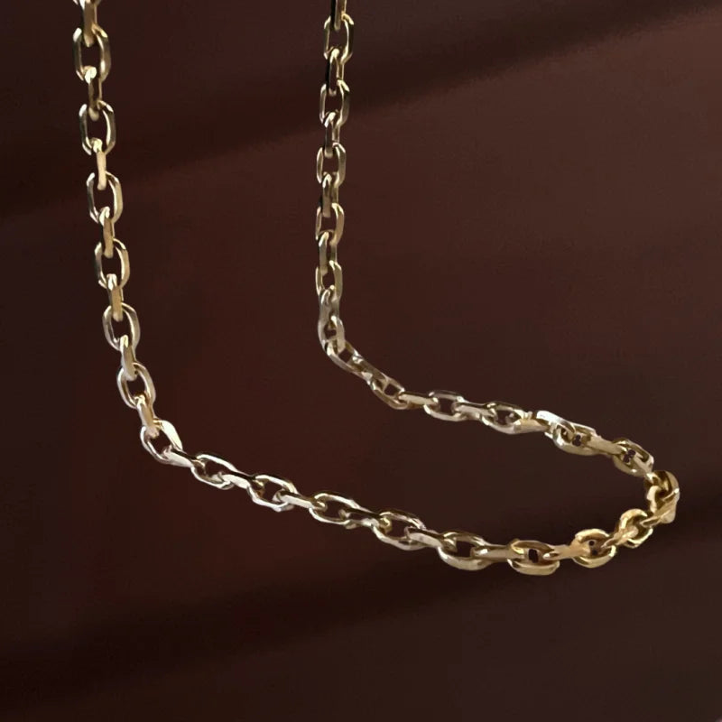 Fine Cartier Chains | Diamond Cut Anchor Necklace (solid gold) | Lady Estere Jewellery 14K 18K Solid Gold Lab-Grown Moissanite White Yellow