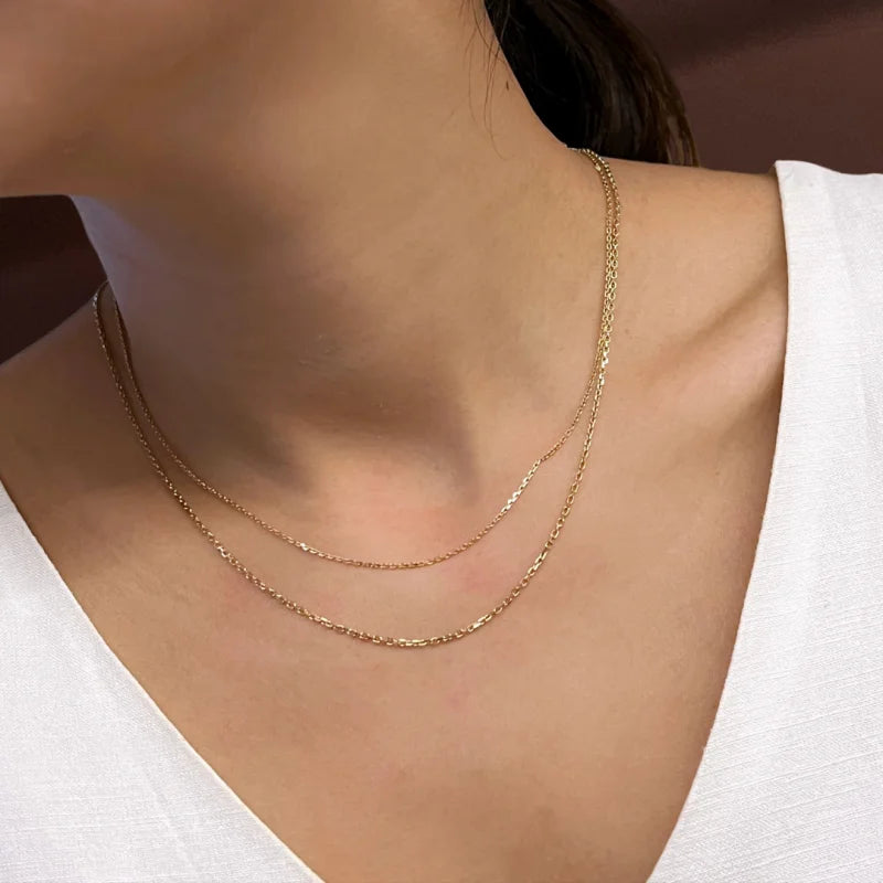 Fine Cartier Chains | Diamond Cut Anchor Necklace (solid gold) | Lady Estere Jewellery 14K 18K Solid Gold Lab-Grown Moissanite White Yellow