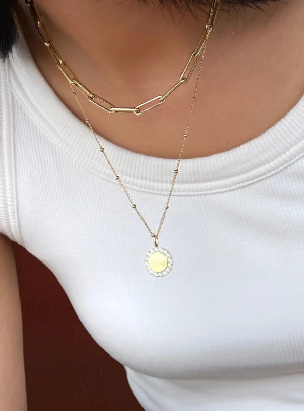 Fleur | Customised Medallion Initial Pendant (Solid Gold) | Lady Estere Jewellery 14K 18K Solid Gold Lab-Grown Diamond Moissanite White