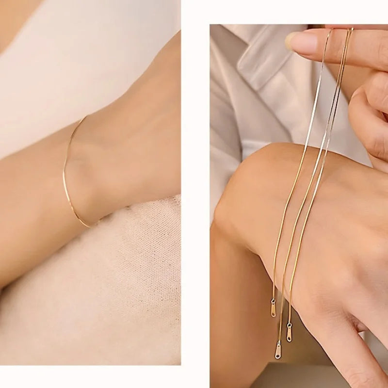 Forever Fine | London Bracelet Chain (Solid Gold) | Lady Estere Jewellery | Worldwide 14K 18K Solid Gold Lab-Grown Diamond Moissanite White