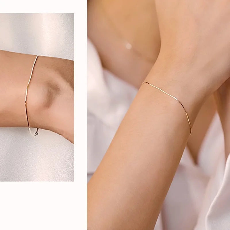 Forever Fine | London Bracelet Chain (Solid Gold) | Lady Estere Jewellery | Worldwide 14K 18K Solid Gold Lab-Grown Diamond Moissanite White
