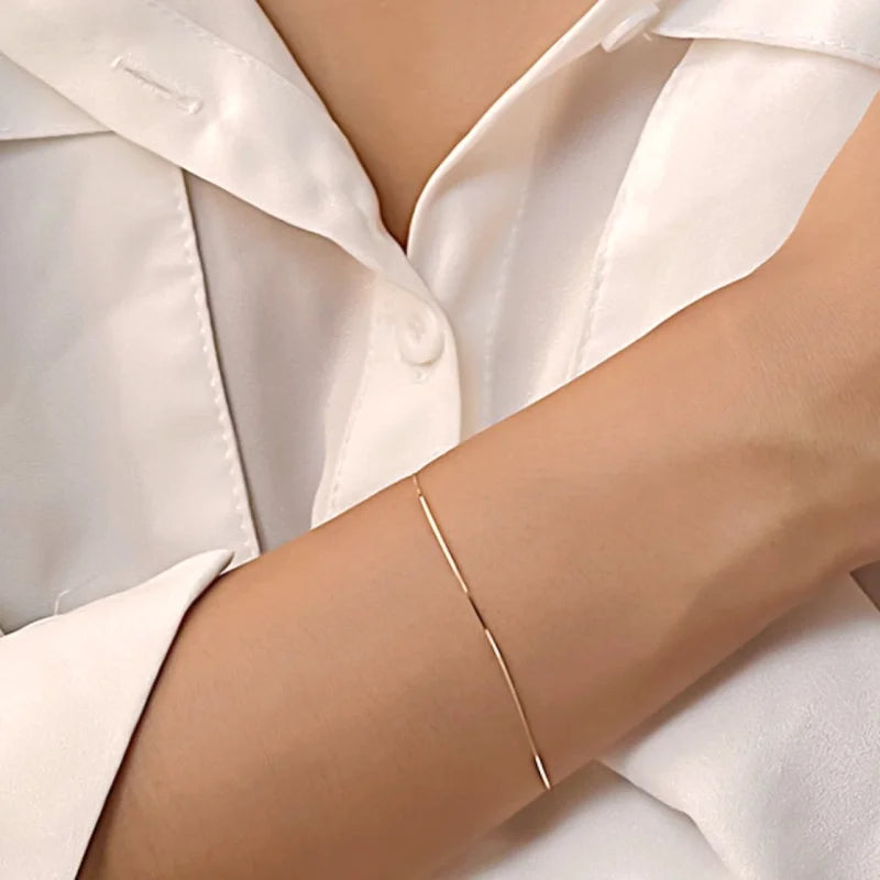 Forever Fine | London Bracelet Chain (Solid Gold) | Lady Estere Jewellery | Worldwide 14K 18K Solid Gold Lab-Grown Diamond Moissanite White
