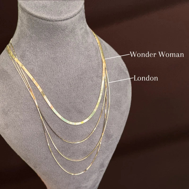 Forever Fine | London Necklace Chain (Solid Gold) | Lady Estere Jewellery | Worldwide 14K 18K Solid Gold Lab-Grown Diamond Moissanite White