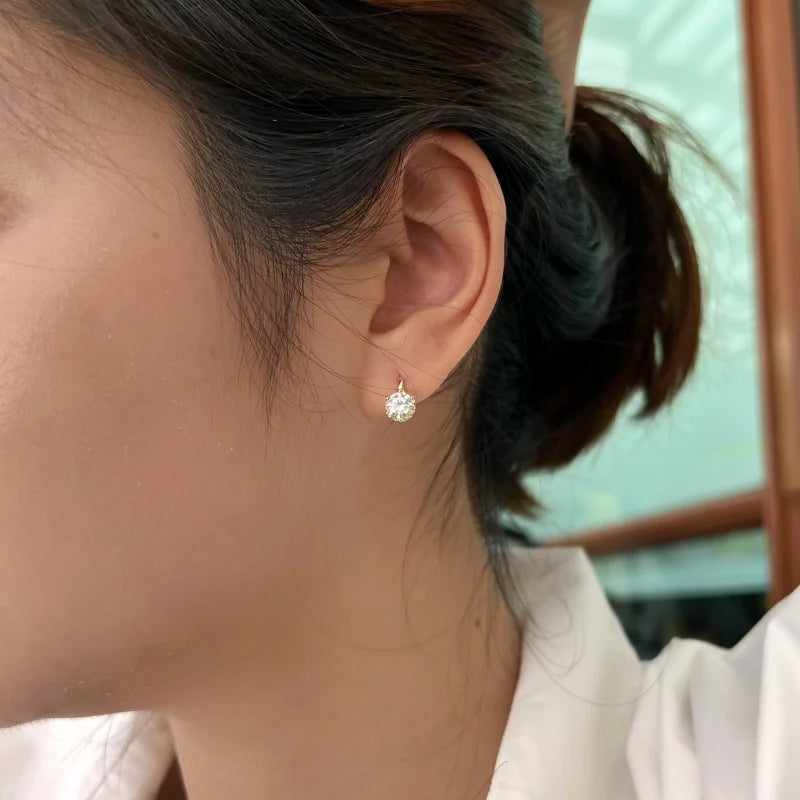 Frost XL | Solitaire Hoops (Solid Gold) | Lady Estere Jewellery | Worldwide Shipping 14K 18K Solid Gold Lab-Grown Diamond Moissanite White