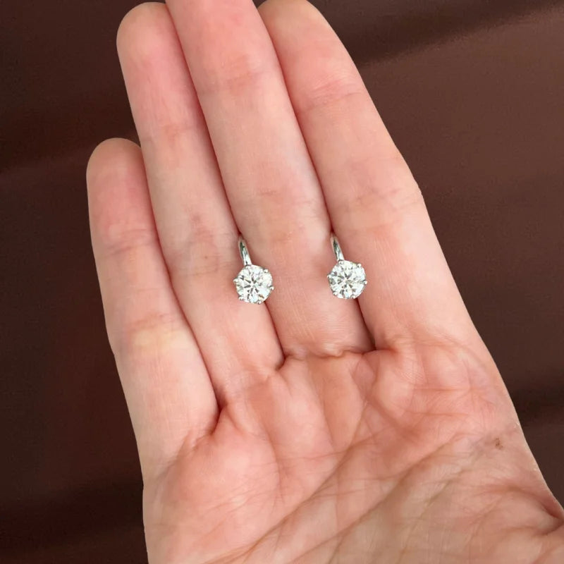 Frost XL | Solitaire Hoops (Solid Gold) | Lady Estere Jewellery | Worldwide Shipping 14K 18K Solid Gold Lab-Grown Diamond Moissanite White