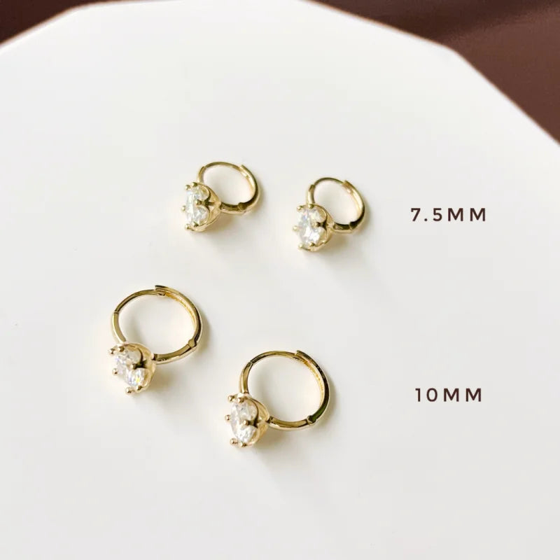 Frost XL | Solitaire Hoops (Solid Gold) | Lady Estere Jewellery | Worldwide Shipping 14K 18K Solid Gold Lab-Grown Diamond Moissanite White