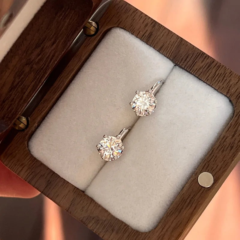 Frost XL | Solitaire Hoops (Solid Gold) | Lady Estere Jewellery | Worldwide Shipping 14K 18K Solid Gold Lab-Grown Diamond Moissanite White