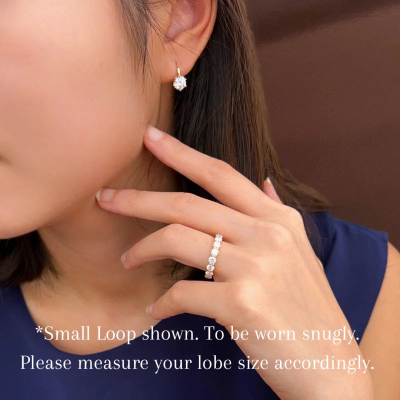 Frost XL | Solitaire Hoops (Solid Gold) | Lady Estere Jewellery | Worldwide Shipping 14K 18K Solid Gold Lab-Grown Diamond Moissanite White