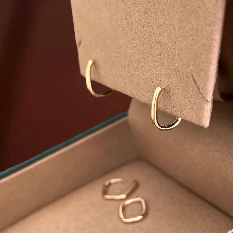 Girl Next Door | Sleek Hoops (2 Colours in Solid Gold) | Lady Estere Jewellery 14K 18K Gold Lab-Grown Diamond Moissanite White Yellow Rose