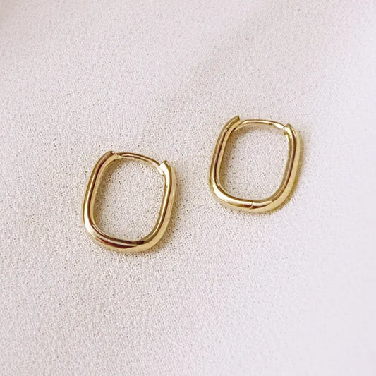 Girl Next Door | Sleek Hoops (2 Colours in Solid Gold) | Lady Estere Jewellery 14K 18K Gold Lab - Grown Diamond Moissanite White Yellow