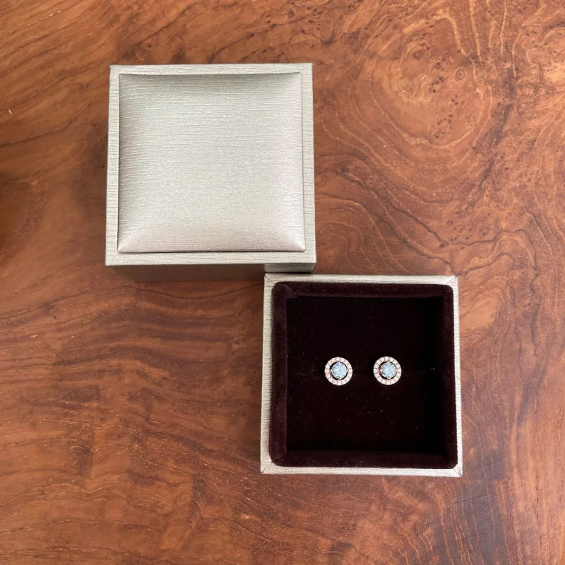 Halo Studs | Classic (Solid gold) | Lady Estere Jewellery | Worldwide Shipping 14K 18K Solid Gold Lab Grown Diamond Moissanite White Yellow