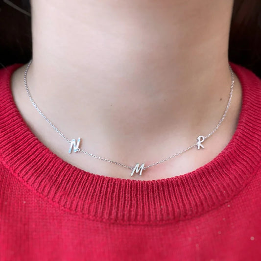 Initial Necklace (Solid Gold) | Lady Estere Jewellery | Worldwide Shipping 14K 18K Solid Gold Lab-Grown Diamond Moissanite White Yellow