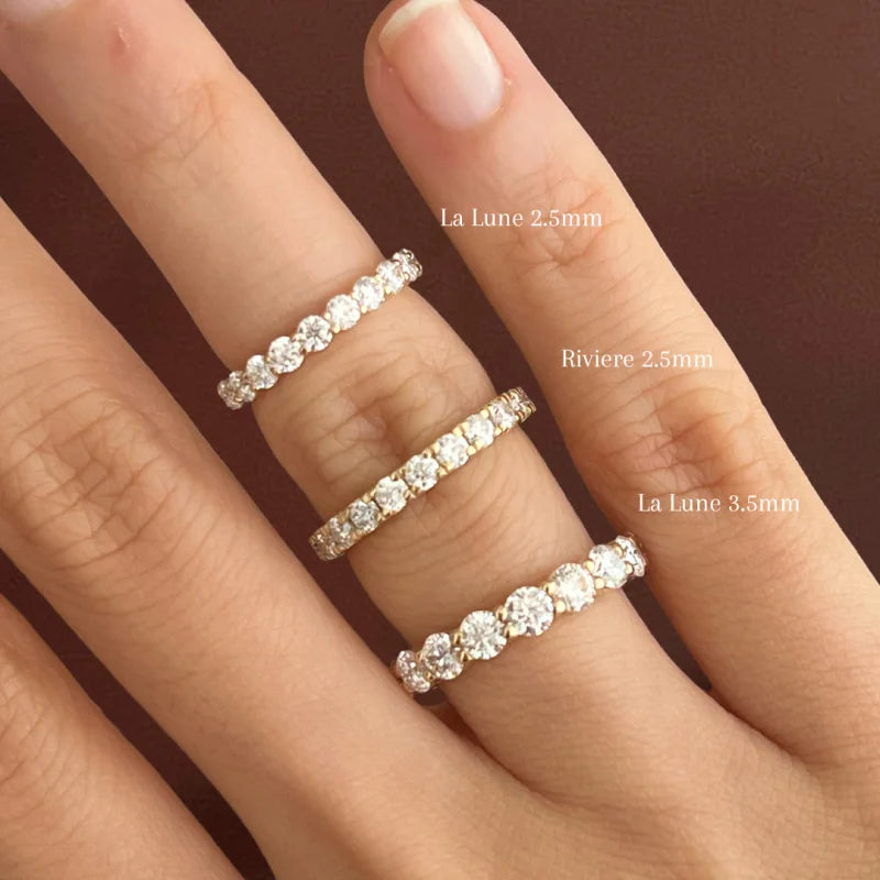 La Lune | 2.5mm Full Eternity Ring (Solid Gold) | Lady Estere Jewellery | Worldwide 14K 18K Solid Gold Lab Grown Diamond Moissanite White