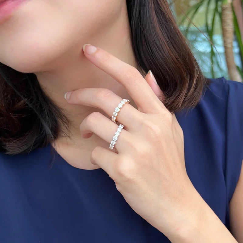 La Lune | 3.5mm Full Eternity Ring (Solid Gold) | Lady Estere Jewellery | Worldwide 14K 18K Solid Gold Lab-Grown Diamond Moissanite White