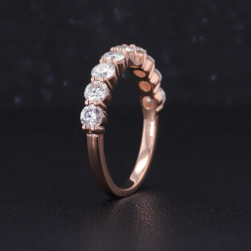 La Lune | 3.5mm Half Eternity Ring (Solid Gold) | Lady Estere Jewellery | Worldwide 14K 18K Solid Gold Lab-Grown Diamond Moissanite White