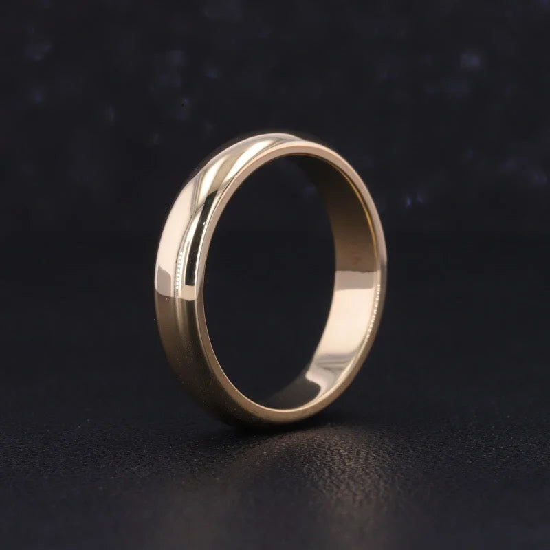 Men’s Wedding Band 4mm | Polished (Solid Gold) | Lady Estere Jewellery | Worldwide 14K 18K Solid Gold Lab Grown Diamond Moissanite White