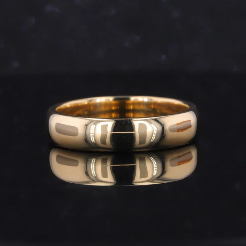Men’s Wedding Band 5mm | Polished (Solid Gold) | Lady Estere Jewellery | Worldwide 14K 18K Solid Gold Lab Grown Diamond Moissanite White