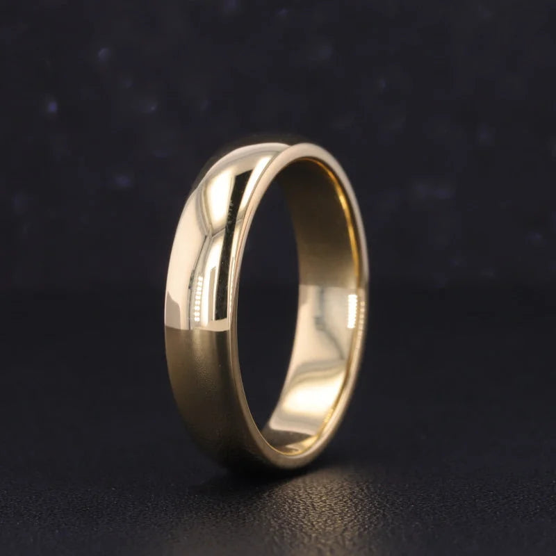 Men’s Wedding Band 5mm | Polished (Solid Gold) | Lady Estere Jewellery | Worldwide 14K 18K Solid Gold Lab Grown Diamond Moissanite White