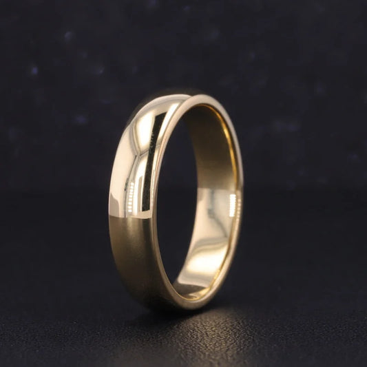 Men’s Wedding Band 5mm | Polished (Solid Gold) | Lady Estere Jewellery | Worldwide 14K 18K Solid Gold Lab Grown Diamond Moissanite White