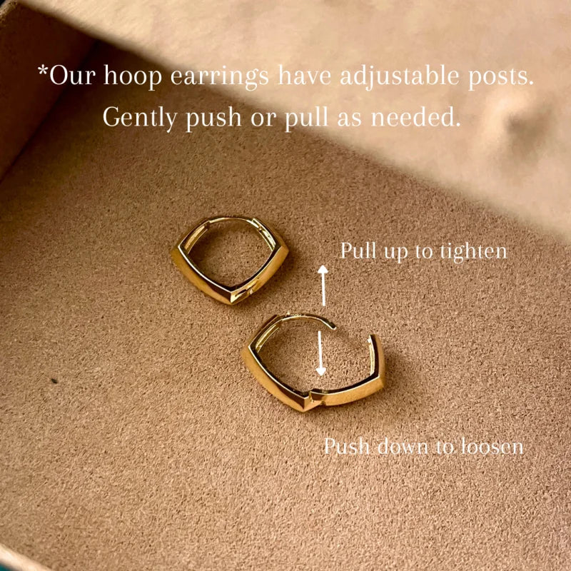 Multifaceted | Geometric Huggies Large (Solid Gold) | Lady Estere Jewellery | Worldwide 14K 18K Solid Gold Lab-Grown Diamond Moissanite