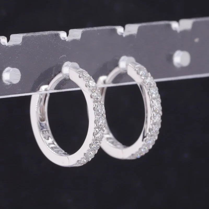 Pillar + | Pave Huggie Hoop Earrings (Solid gold) Pillar + Lady Estere Jewellery | Worldwide 14K 18K Solid Gold Lab Grown Diamond
