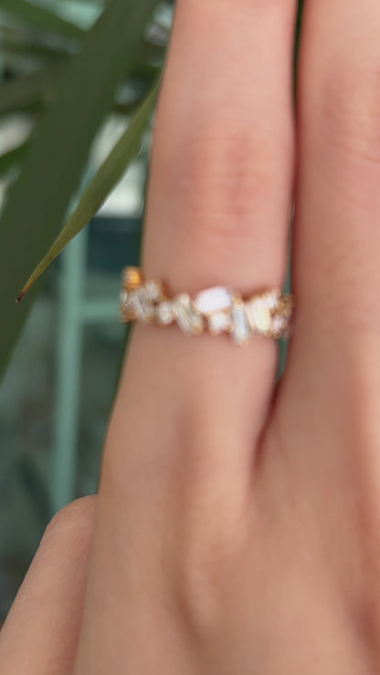 Confetti | 2ct Baguette & Round Cut Cluster Eternity Ring (Solid Gold)