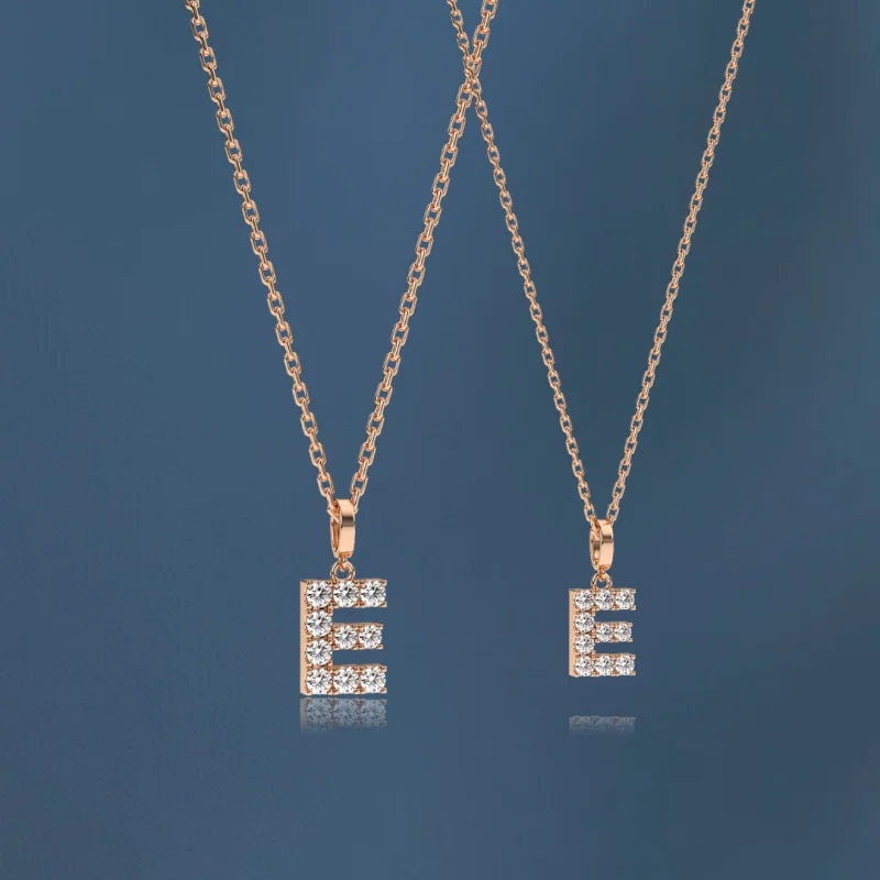 Remembrance | Initial Diamond Necklace (Solid Gold) | Lady Estere Jewellery | Worldwide 14K 18K Solid Gold Lab-Grown Moissanite White