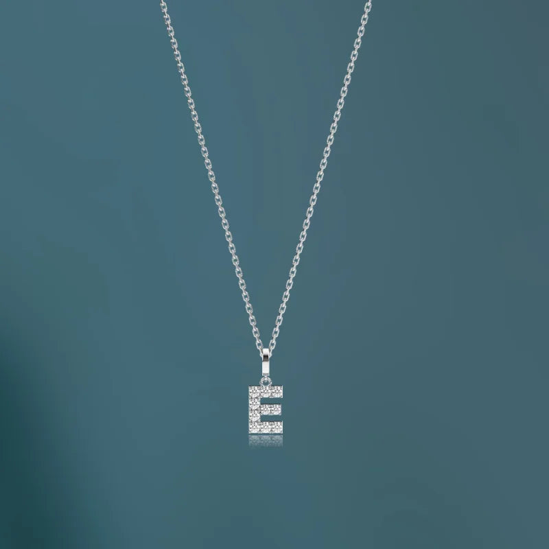 Remembrance | Initial Diamond Necklace (Solid Gold) | Lady Estere Jewellery | Worldwide 14K 18K Solid Gold Lab-Grown Moissanite White