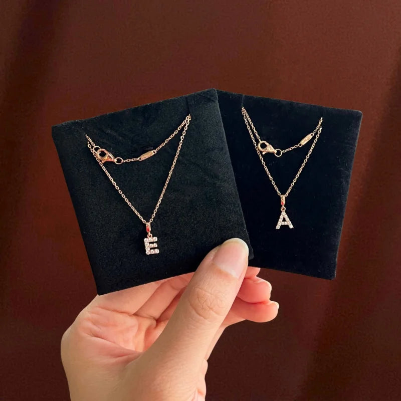 Remembrance | Initial Diamond Necklace (Solid Gold) | Lady Estere Jewellery | Worldwide 14K 18K Solid Gold Lab-Grown Moissanite White