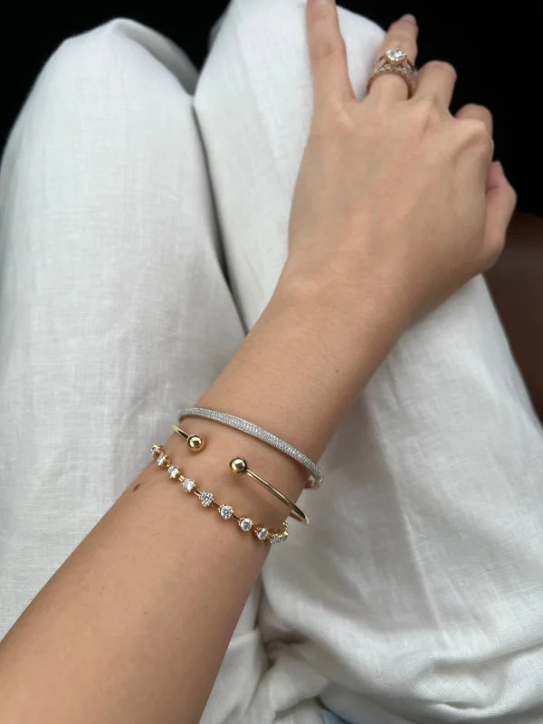 Renee | Lab Diamond Station Eternity Tennis Bracelet (Solid Gold) | Lady Estere Jewellery 14K 18K Solid Gold Lab-Grown Moissanite White