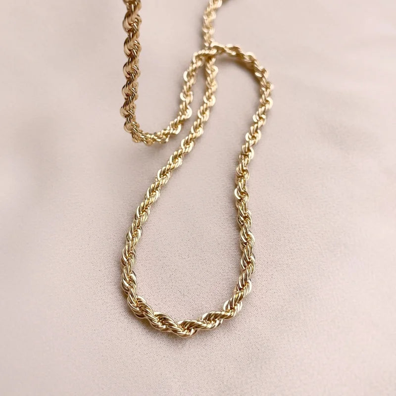Rope | Statement Chain Necklace | Lady Estere Jewellery | Worldwide Shipping 14K 18K Solid Gold Lab Grown Diamond Moissanite White Yellow