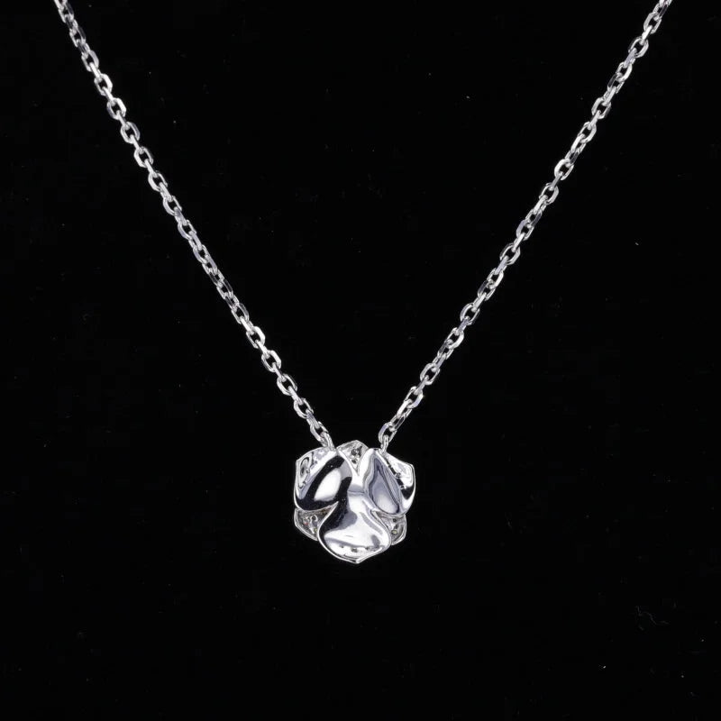 Rose | 3D Floral Diamond Necklace (Solid Gold) | Lady Estere Jewellery | Worldwide 14K 18K Solid Gold Lab-Grown Moissanite White Yellow SG,
