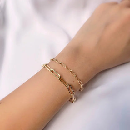 Rouge | Oversized Toggle Paperclip Chain Bracelet | Lady Estere Jewellery | Worldwide 14K 18K Solid Gold Lab-Grown Diamond Moissanite White