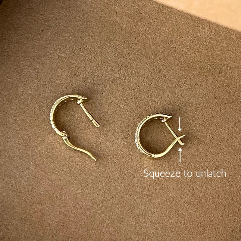 Rowē | Framed Pavé Hoop Earrings (Solid Gold) | Lady Estere Jewellery | Worldwide Shipping 14K 18K Solid Gold Lab-Grown Diamond Moissanite
