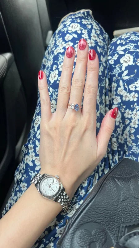 Sapphire Toi Et Moi Ring (Solid gold) | Lady Estere Jewellery | Worldwide Shipping 14K 18K Solid Gold Lab-Grown Diamond Moissanite White