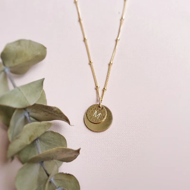 Gold initial 2025 coin necklace