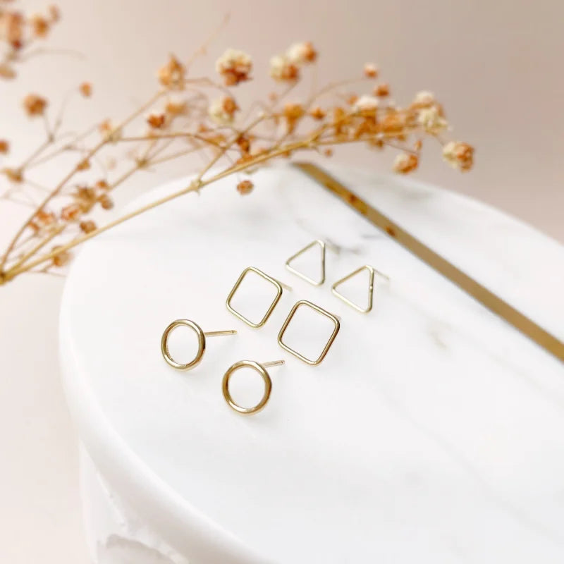 Squid Game | Mummy & Me Studs Set | Lady Estere Jewellery | Worldwide Shipping 14K 18K Solid Gold Lab Grown Diamond Moissanite White Yellow