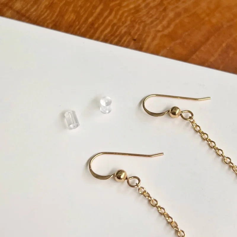 Sunbeam | Golden Rutilated Quartz Handmade Ear Dangles | Lady Estere Jewellery 14K 18K Solid Gold Lab-Grown Diamond Moissanite White Yellow