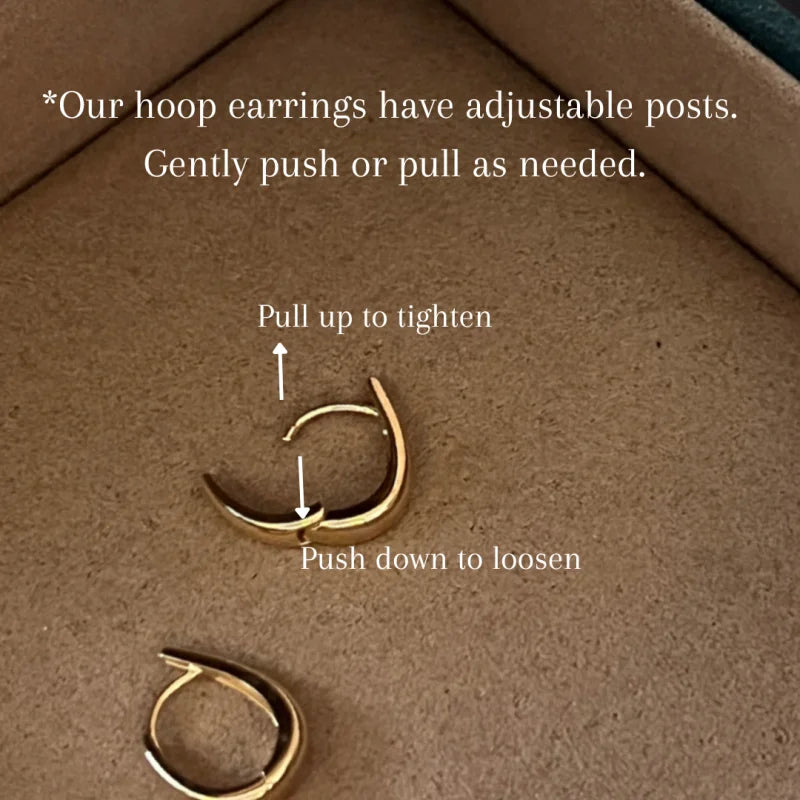 Swan | Small Tapered Hoop Earrings (Solid Gold) | Lady Estere Jewellery | Worldwide 14K 18K Solid Gold Lab Grown Diamond Moissanite White