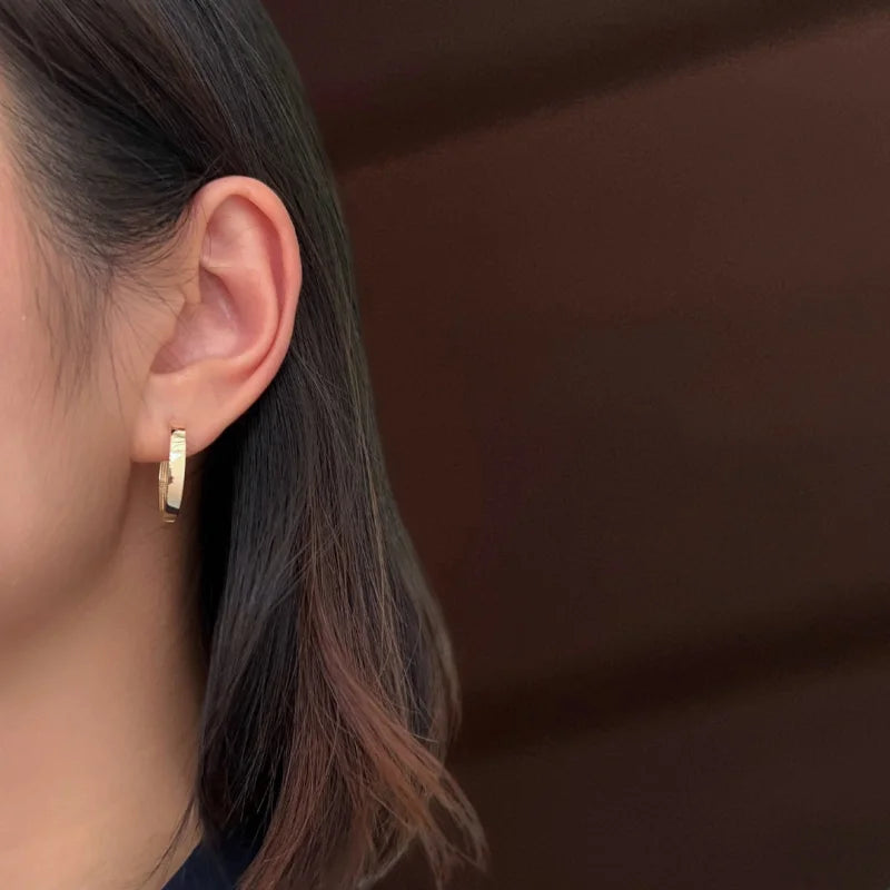 The Daily | 3mm Bold Hoop Earrings (Solid Gold) | Lady Estere Jewellery | Worldwide 14K 18K Solid Gold Lab Grown Diamond Moissanite White