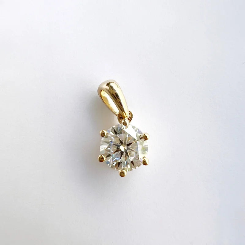 Tiff | Solitaire 6-Prong Pendant (Solid Gold) | Lady Estere Jewellery | Worldwide Shipping 14K 18K Solid Gold Lab-Grown Diamond Moissanite