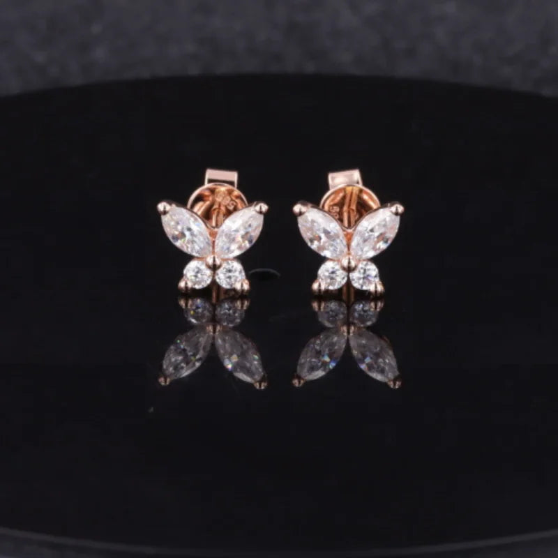 Transformed | Marquise Butterfly Earrings (3 Colours Solid Gold) | Lady Estere Jewellery 14K 18K Gold Lab-Grown Diamond Moissanite White