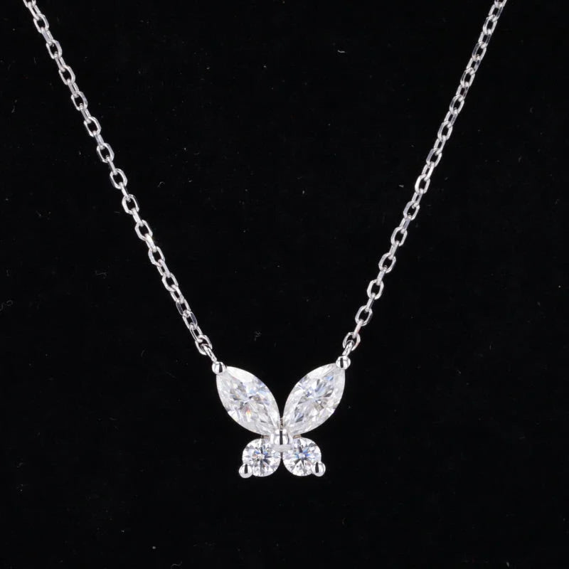 Transformed | Marquise Butterfly Necklace (3 Colours Solid Gold) | Lady Estere Jewellery 14K 18K Gold Lab-Grown Diamond Moissanite White